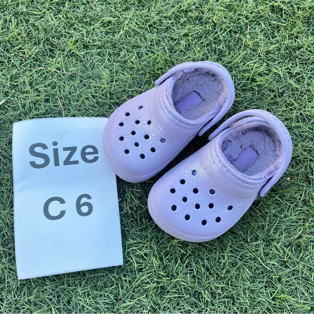 Kids Size C6 Crocs Clogs Lined Sandals